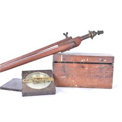 19th century mahogany surveyors compass,