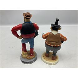 Ten Robert Harrop figures from the Beano Dandy collection, comprising Desperate Dan Keep on Rolling BDS10, Hank From The Three Bears BD37, Desperate Dan CBD15, Little Plum CBD23, 'Erbert CBD16, Fatty CBD08, Babyface Finlayson CBD06, Roger the Dodger CBD04, Beryl the Peril CBD17 and Collectors Plaque BDCP, all with boxes