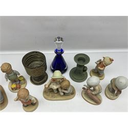 Seven Memories of Yesteryear Lucie Attwell figures, together with other ceramics 