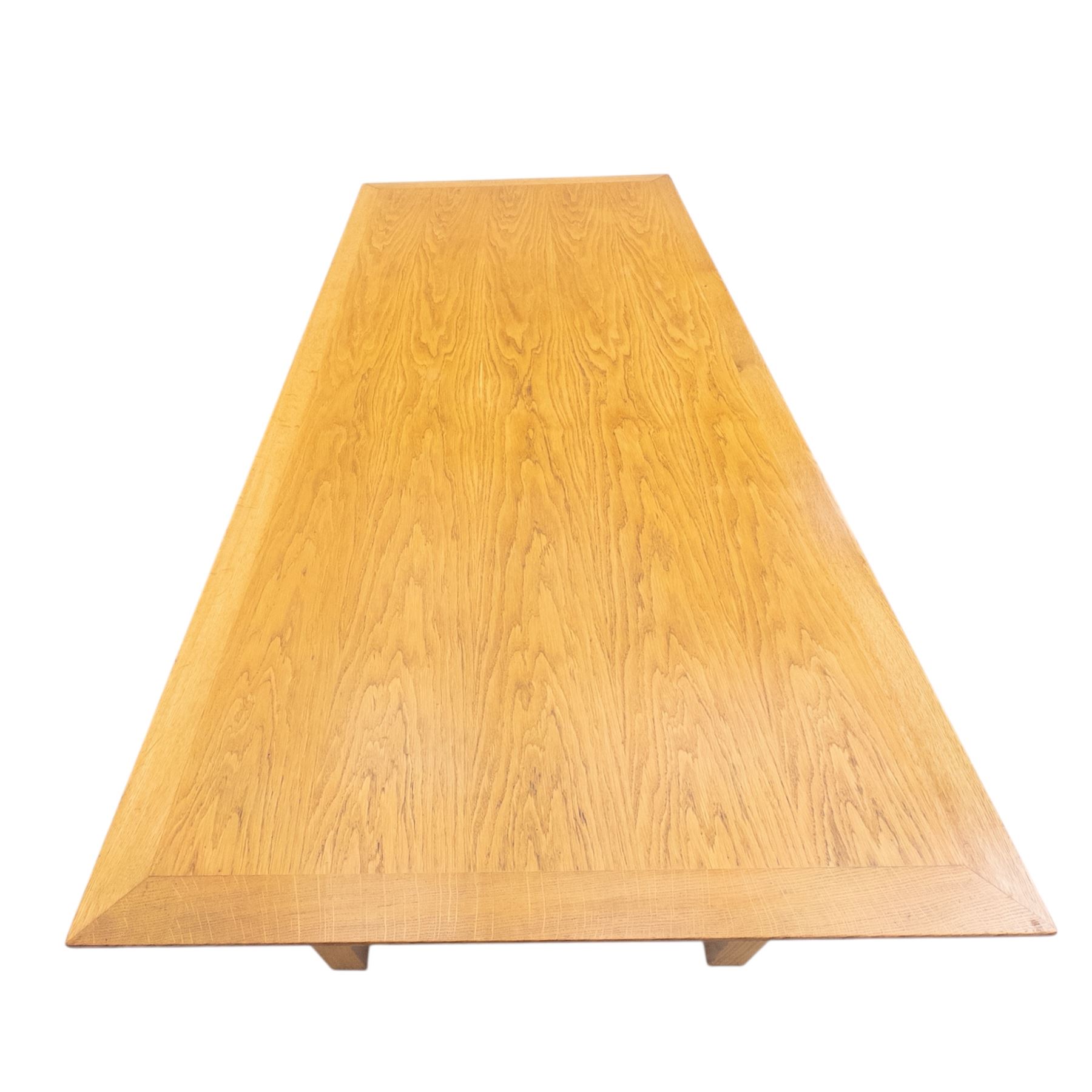 Habitat - contemporary light oak dining table, rectangular veneered top, with mitred border veneer over square section legs 