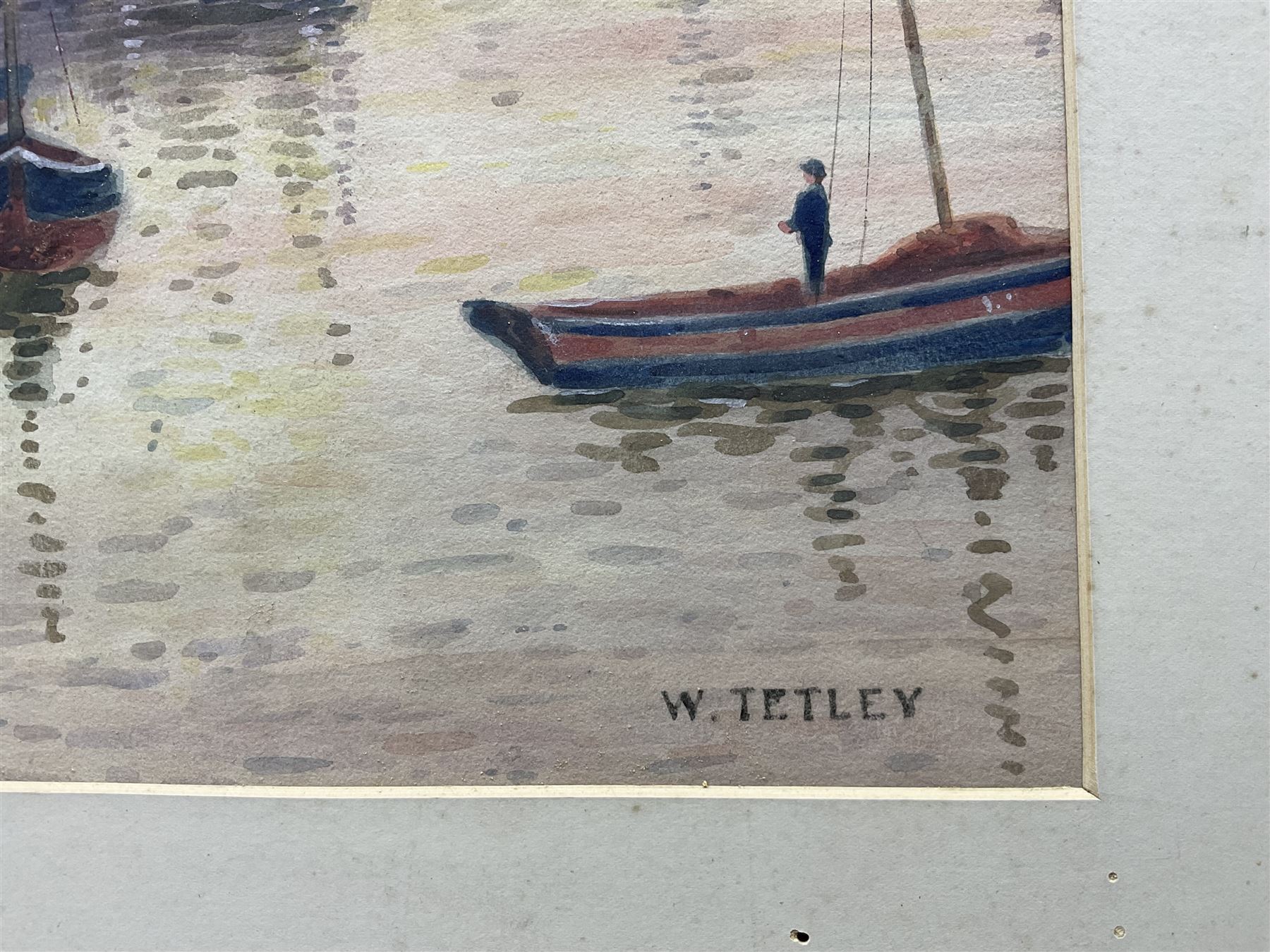 W Tetley (British Early 20th century): Whitby, pair watercolours signed 25cm x 36cm (2) (unframed)