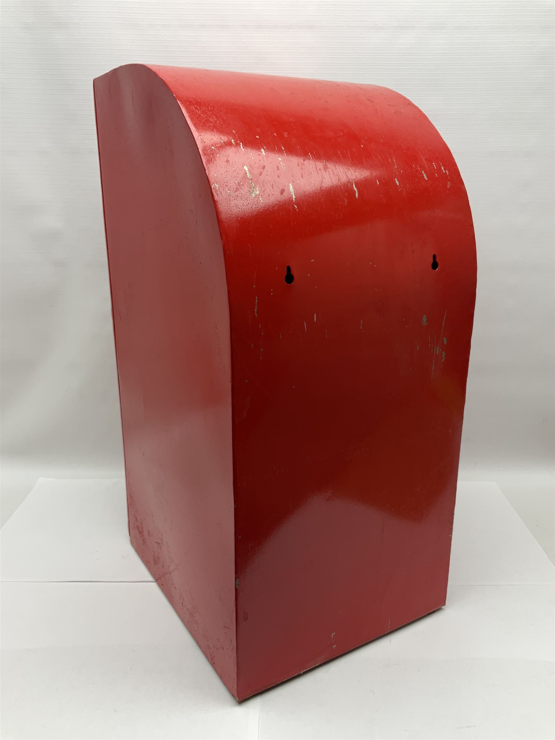 Modern painted metal wall mounted Postbox, H65cm, D35cm