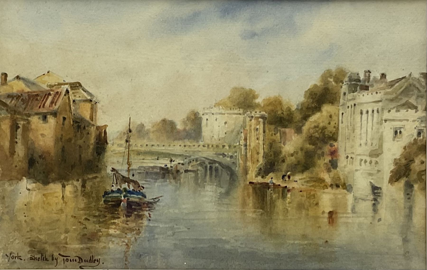 Thomas 'Tom' Dudley (British 1857-1935): Lendal Bridge York, watercolour signed 15cm x 24cm