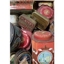 Quantity of vintage and later tins to include Player's, commemorative examples, etc