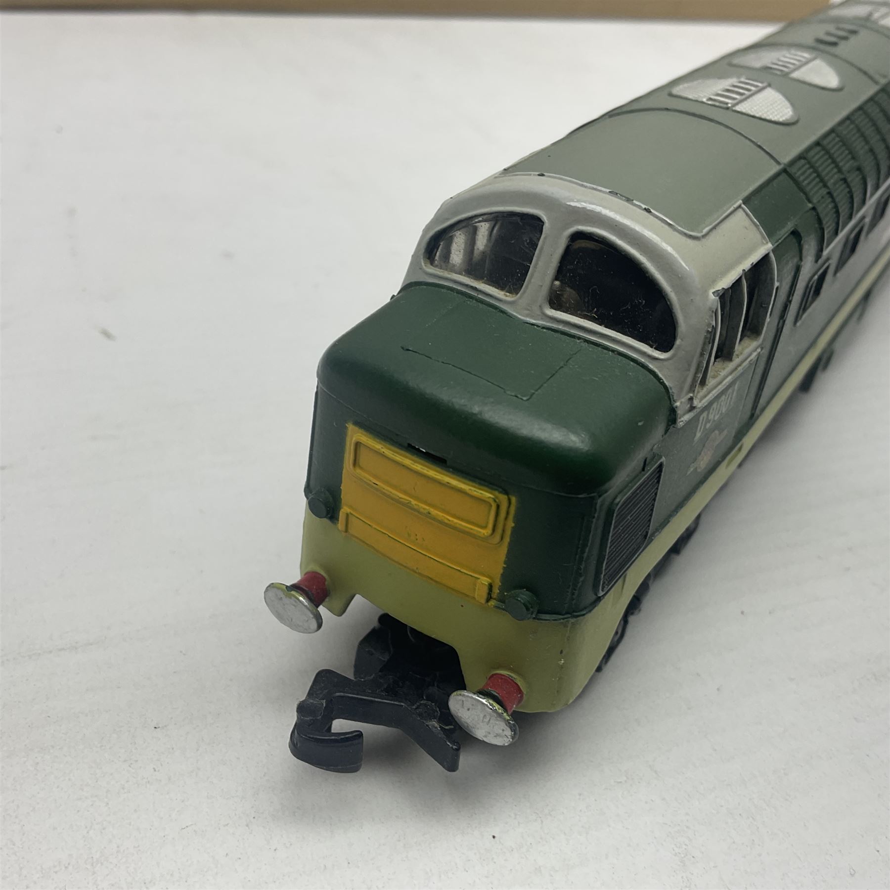 Hornby Dublo - 3-rail 3234 Deltic Type Diesel Co-Co locomotive 'St. Paddy' No.D9001 in BR two-tone green; in later unassociated plain box