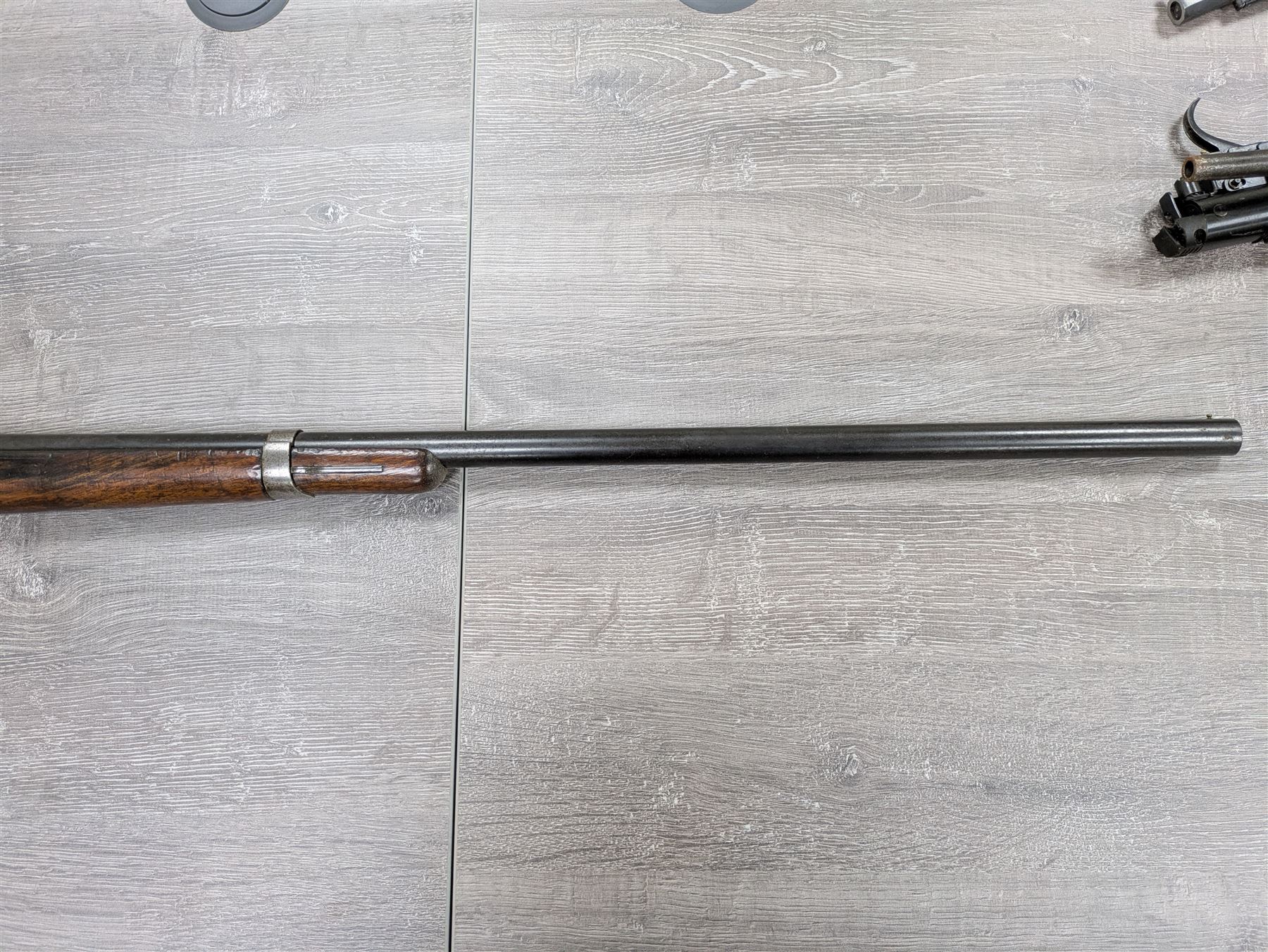 19th century Belgian Gras 12-bore (from 11-bore) bolt-action single barrel shotgun with 80cm barrel No.G85345 L127cm overall. Deactivated to early specification so requires re-deactivation to modern standards RFD ONLY - Disposed 25.06.25 - Notified 24.07.25