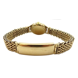  Omega 9ct gold ladies wristwatch, manual wind on 9ct gold bracelet hallmarked  