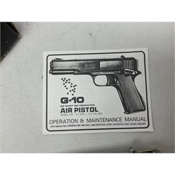 G-10 .177 20-shot BB Repeater air pistol with deluxe nickel plated finish; boxed with instructions