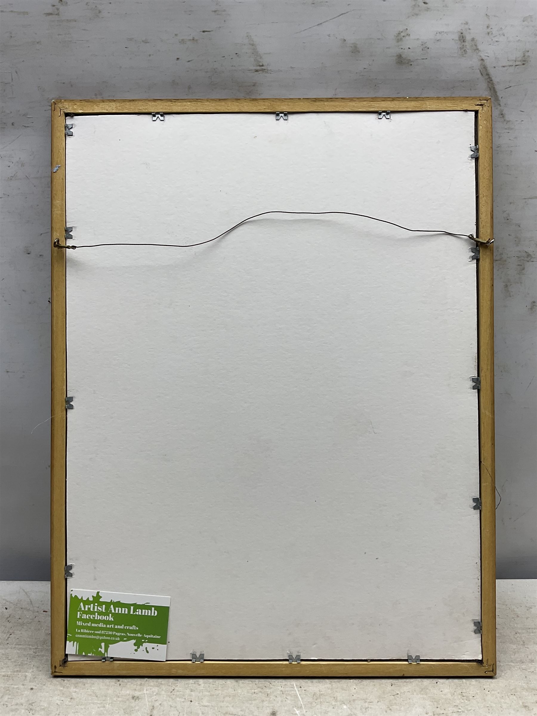 Ann Lamb (British 1955-): Lion, textile work signed 46cm x 35cm