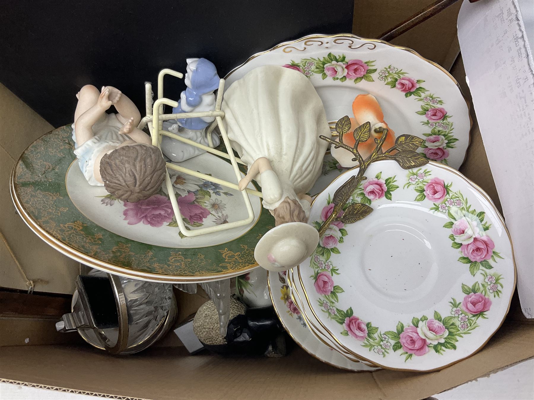 Dolls of the world, together with glass decanters, tea wares and other collectables, in two boxes 