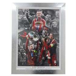 Signed Jordan Henderson montage, framed with certificate of authenticity from Montage Memo...