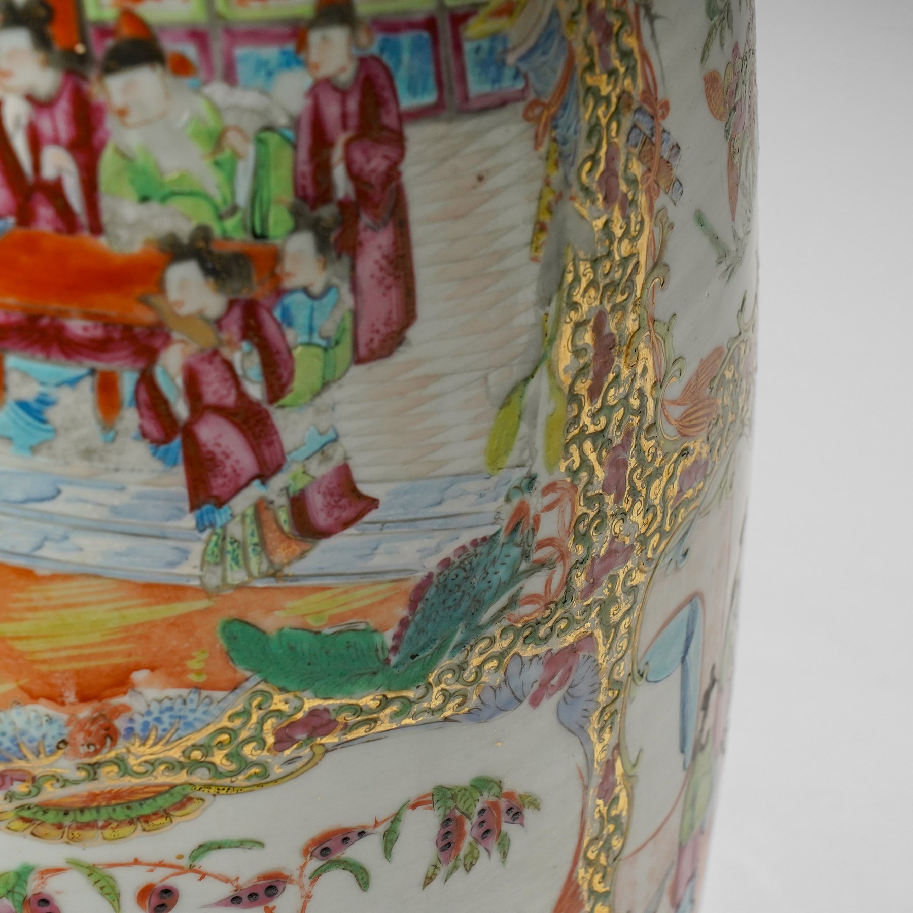 Chinese Cantonese 19th century famille rose medallion vase, H62cm 