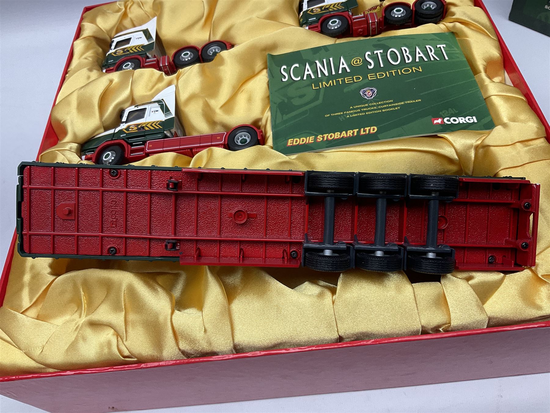 Corgi Eddie Stobart - two limited edition sets; CC99155 'Scania @ Stobart'; and CC86610 'The Eddie Stobart Story'; both boxed (2)