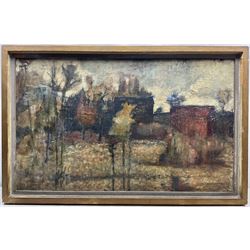 Paul Rebeyrolle (French 1926-2005): Abstract 'Landscape', oil on board signed and dated '53, 56cm x 91cm 
Provenance: exh. Marlborough Fine Art, London, February - March 1954 no.21, label verso