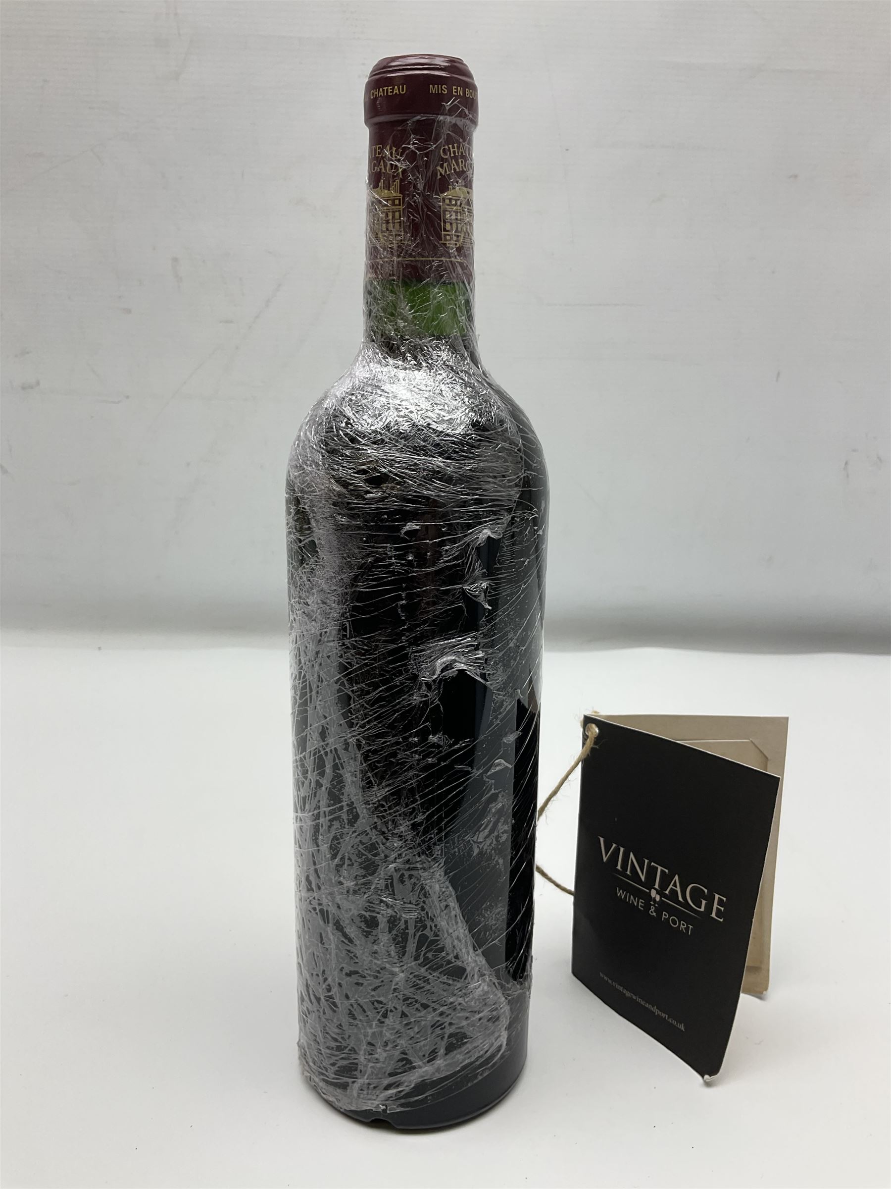 Chateau Margaux, 2003, Margaux, unknown content and proof, this bottle has depressed cork and signs of seepage