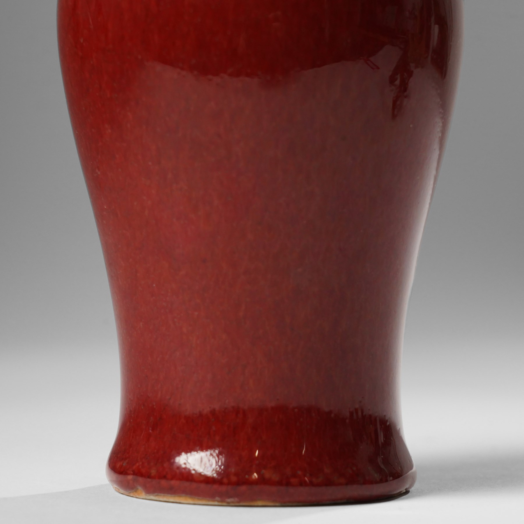 Chinese sang de boeuf glazed meiping vase, H13cm 