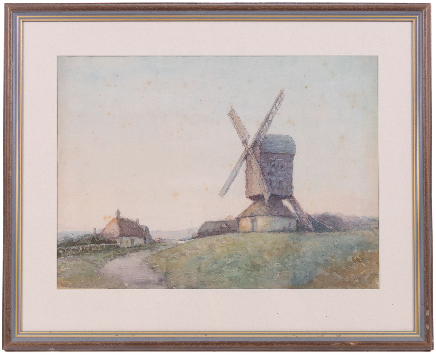 Henry Samuel Merritt (British 1884-1963): Farm and Windmill, two watercolours signed, one very faintly lower right, max 27cm x 38cm (2)
