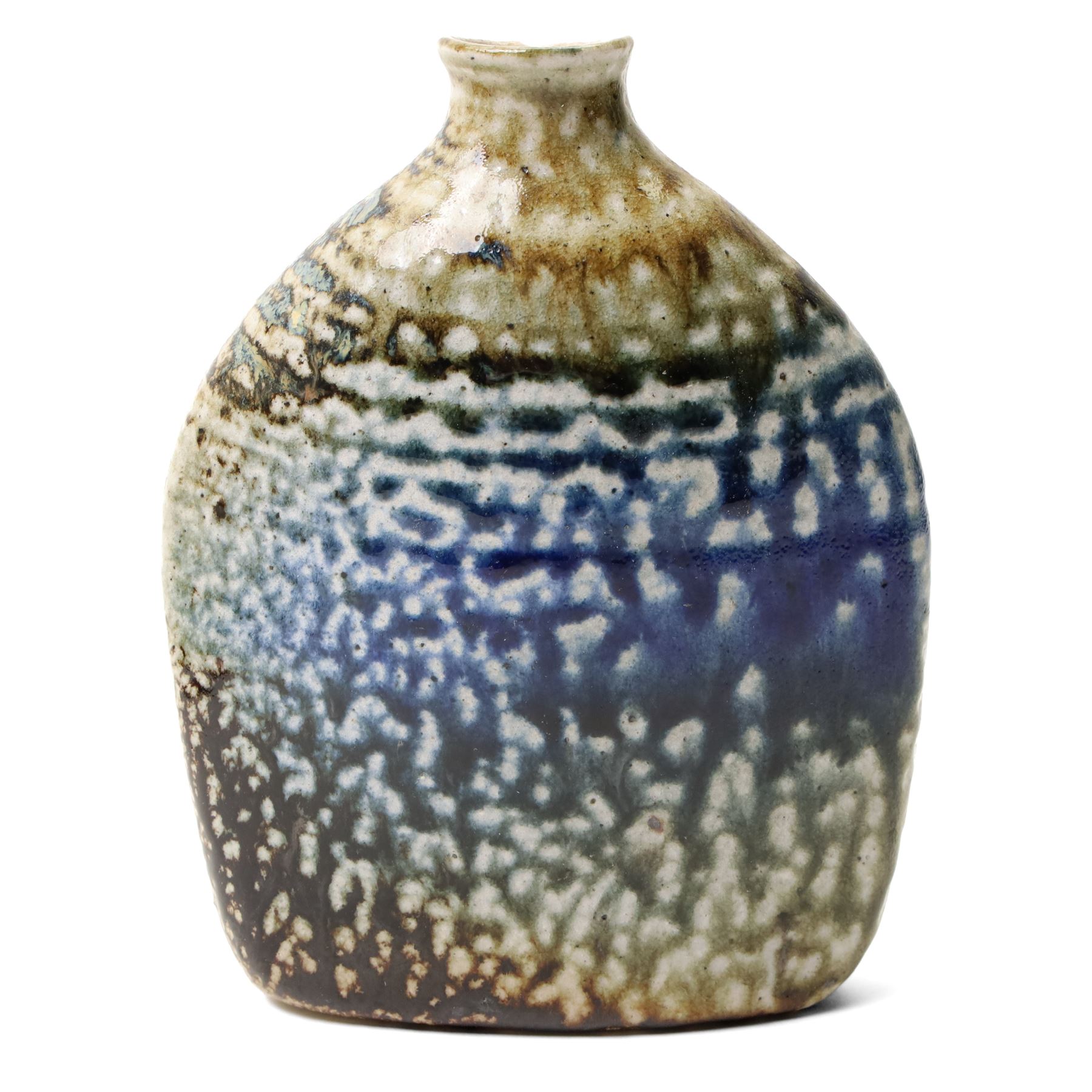 Chris Jenkins (British 1933-2022): studio pottery bowl, D22cm; together with further examples, including a wave design vase by Kyoko Takahashi, and four others variously signed, largest H28cm (6)