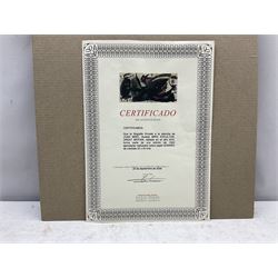 Joan Miro (Spanish 1893-1983): 'Miro Escultor Great Britain', chromolithograph pub. Poligrafa Obra Grafica 29th Sept. 2009, 20cm x 40cm with certificate (unframed)
