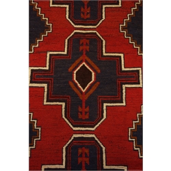  Old Baluchi red and blue ground rug, 187cm x 106cm  