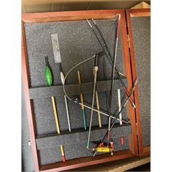 Collection of fishing equipment, including lures, floats and flies 