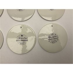 Bjorn Wiinblad for Nymolle Denmark set of twelve calendar wall plaques, D15cm