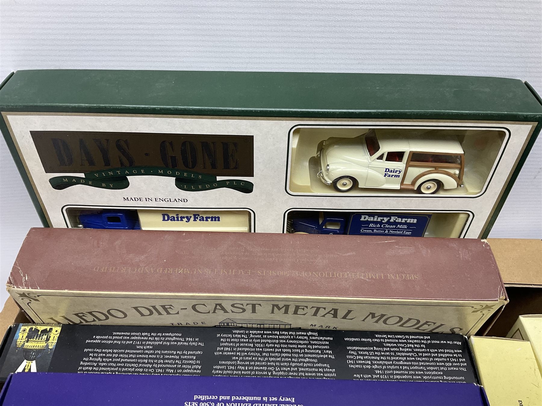 Large collection of die-cast sets including Qantas The Spirit of Austalia, North Yorkshire Moors Railway, Exclusive First Editions Volume 1 and other sets in two boxes (35)