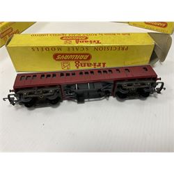 Tri-ang T/T gauge - two passenger coaches, four goods wagons and Lighting Kit; Tri-ang '00' gauge Searchlight Wagon; Hornby Dublo Engine Shed Kit (2-road) and Diamond Crossing; and two power controllers; all boxed