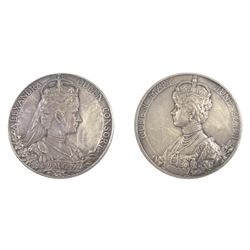 King Edward VII 9th August 1902 and King George V 22nd June 1911 small silver Coronation medals