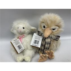 Nine Charlie Bears, comprising three limited edition examples, Fauna SJ6017, designed by Isabelle Lee, 105/240, Little Miss Muffet CB205252O, 648/1000, and Romano CB202020, 405/600, plus Roulade CB202047, Clawdia CB171796, Annabelle CB171782, and Seek CB161691, each designed by Isabelle Lee, and Scrambles CB185194, and Baabahrah CB205251O, all with tags 