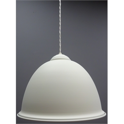  Pair of David Hunt 'Euston' cream matte finish dome pendant light fittings, both as new with boxes, D38cm (2)  