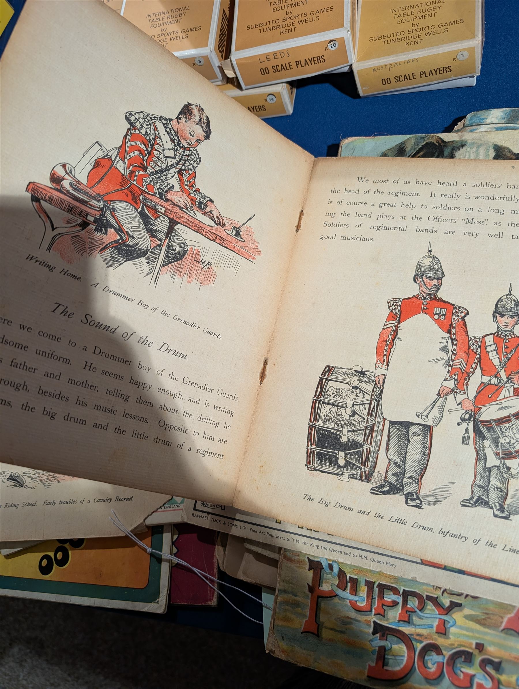 Fifteen late 19th/early 20th century children's picture books, comprising eleven published by Raphael Tuck & Sons, titles including Pleasant Hours Painting book, Boo-Boo the Barrage Balloon, The Timber Toes, At the Sound of the Drum, Coronation Procession Panorama, Horace and the BBC, Dolly's Dressmaker, Puppy Dogs ABC, Pets at the Farm, Mr Punch and His Tricks and Mixed Pickles Prepared, and four published by Ernest Nister, titles including Dicky Bird Land, The Sugar Plum House That Jack Built, The Noah's Ark and A Day at the Seaside