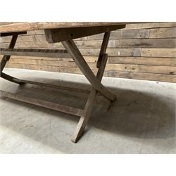 Large folding wooden garden table 