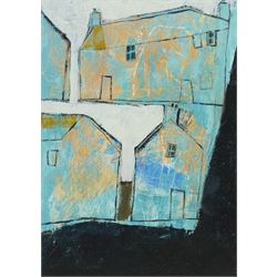 Simon Pooley (Cornish 1955-): 'St Ives Street Corner', mixed media on board signed, titled...