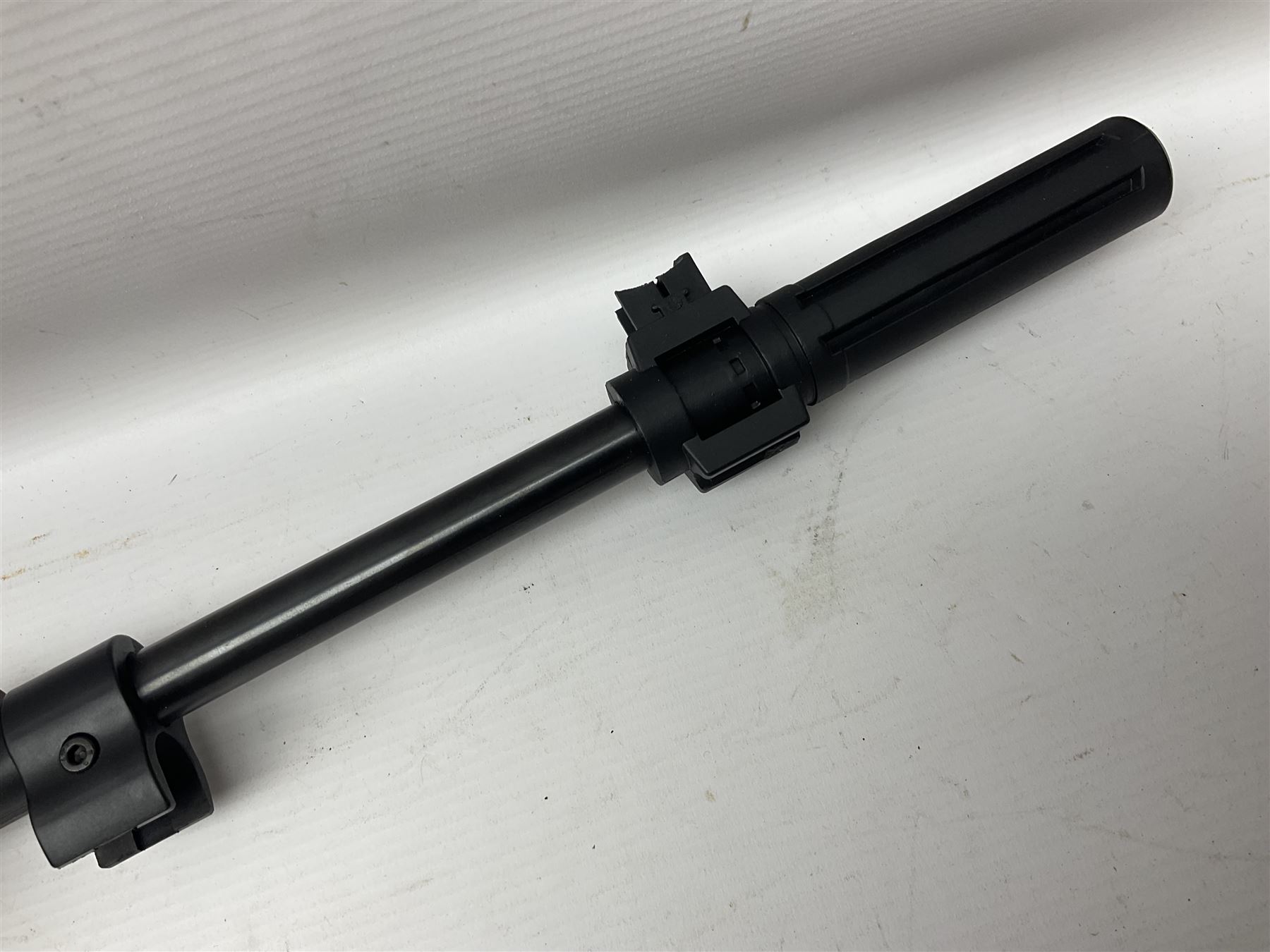 Springfield Armory M1A .22 cal. air rifle with under-lever action and wooden stock; serial no.6300, L116cm overall; in original cardboard box  NB: AGE RESTRICTIONS APPLY TO THE PURCHASE OF AIR WEAPONS.