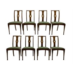 Set of eight contemporary walnut dining 