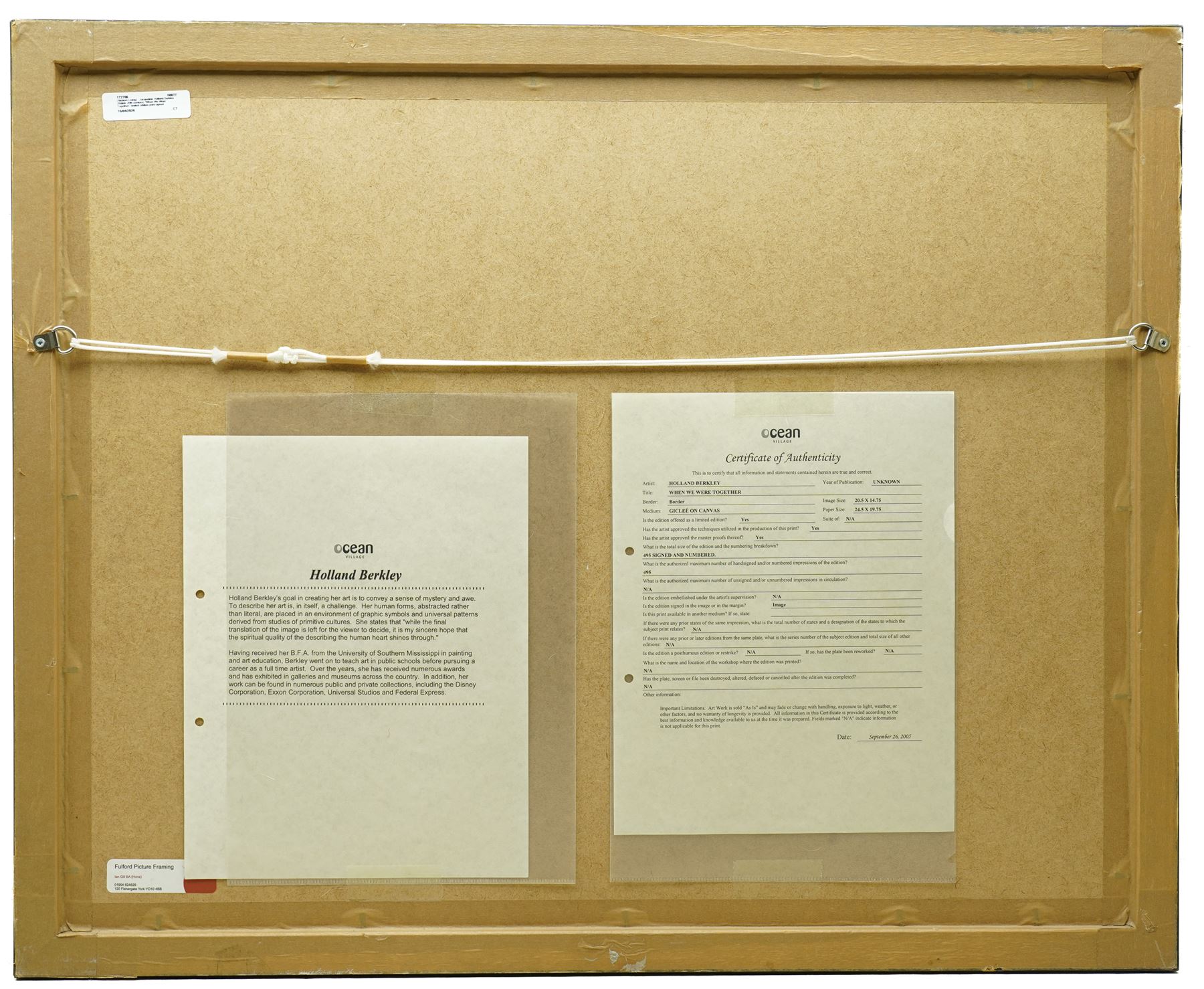 Jacqueline Holland Berkley (British 20th century): 'When We Were Together', limited edition print signed and numbered 373/495, 37cm x 51cm