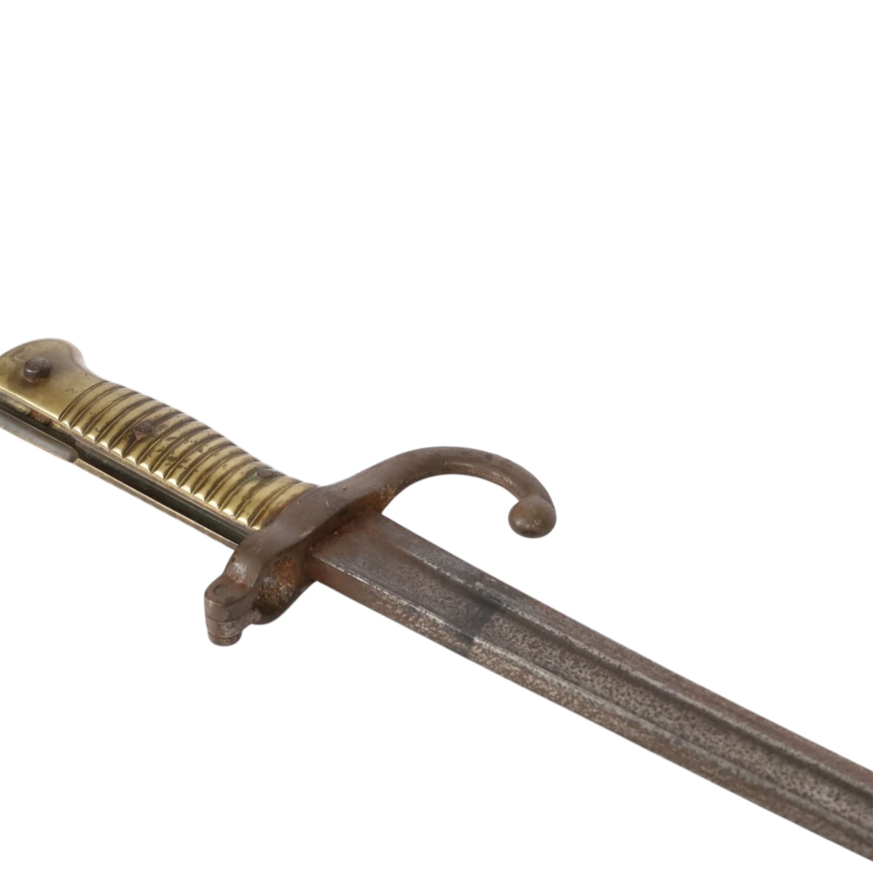 French 1866 Chassepot bayonet, with steal scabbard, overall L71cm 