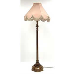Early 20th century oak standard lamp