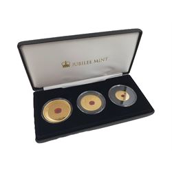 Queen Elizabeth II Alderney 2020 'The 2020 Remembrance Day Solid Gold Proof Coin Collection' comprising one pound, two pound and five pound 22ct gold coins, cased with certificate