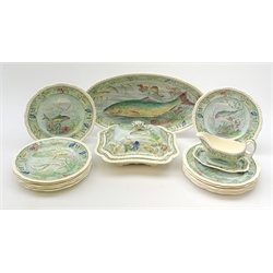 A Copeland Spode fish service, comprisin