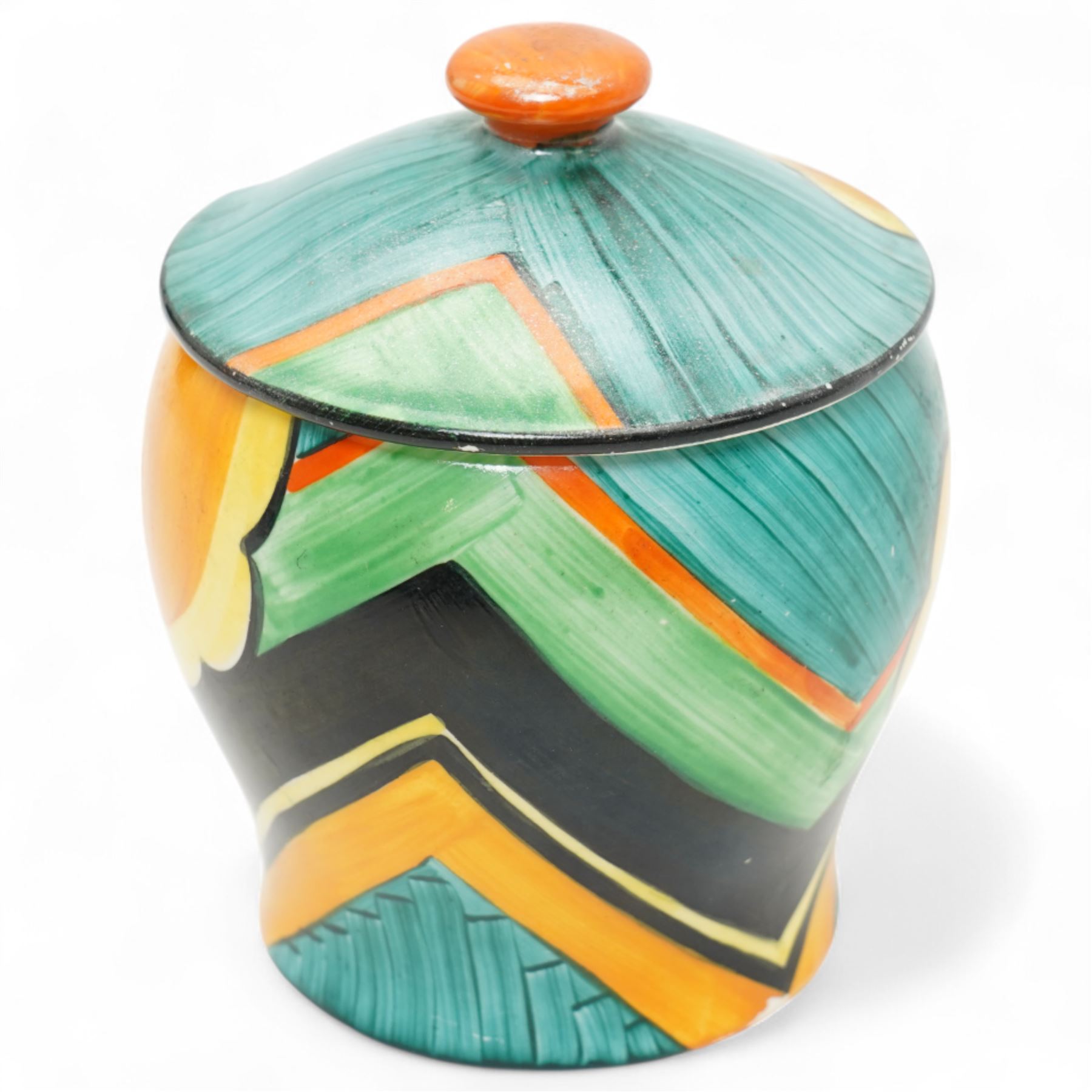 Dorothy Tomes for Grays Pottery art deco covered preserve pot, H10cm