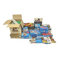 Fischer Technik/Lego/Playmobil - thirteen model building sets comprising eight Fischer Technik sets 50, 50/1, 50v, 50/2, 50+mot1 and two 50S, 50/1 add-on pack, with spare parts packs 01, 03, 05, two 22 and 30; two Lego sets comprising C107 and Lego Systems 103, part-set 870 and 970; Playmobil no.3520 set; four boxes of loose lego, various instruction manuals and a scrapbook 