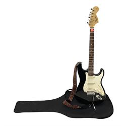 Fender Squier Strat Affinity six-string electric guitar with 20th anniversary plaque verso, serial no.CY20815325 L99cm; in soft carrying case