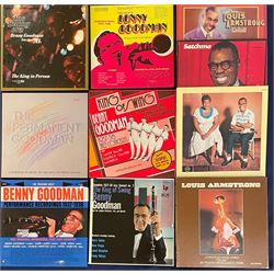 Louis Armstrong & Benny Goodman LP box sets: The Louis Armstrong Legend, Ella & Louis, Satchmo.. a Musical Autobiography of Louis Armstrong, Complete Recorded Works 