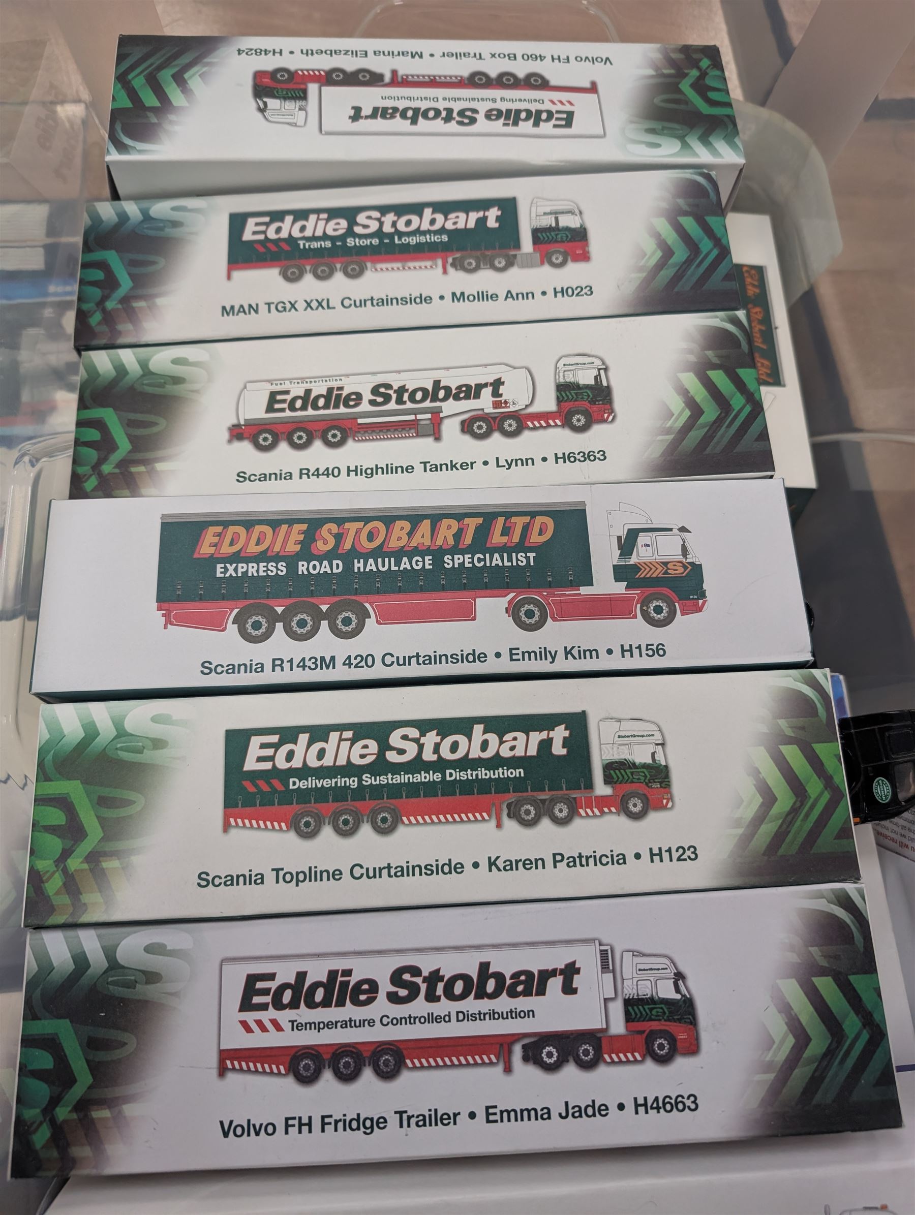 Collection of Atlas Editions Eddie Stobart die cast models, all boxed, most with certificates of authenticity, and two other diecast lorries