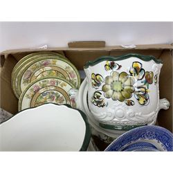 Coalport 'Tintern' pattern coffee service for six, Royal Stafford 'Rochester' teawares, Sutherland China 'Exotic' teawares, Royal Doulton 'Pastorale' cake plate, teacups and saucers etc
