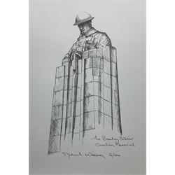 Michael Wiseman (Kent 1960-): 'The Brooding Soldier - Canadian Memorial', limited edition print signed titled and numbered 56/400, 28cm x 19cm