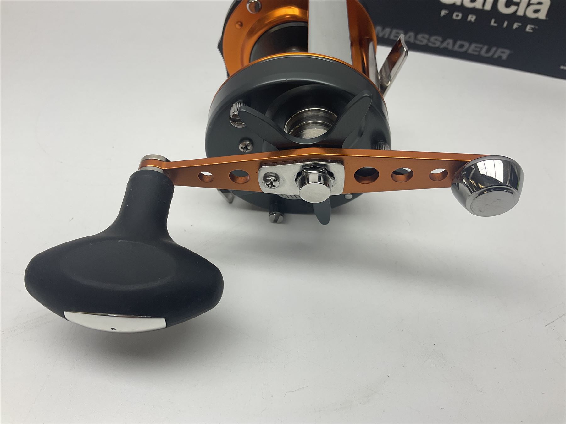 Three multiplier spool sea fishing reels, to include Swedish Abu Ambassaduer 700c Black, with spare spool, Swedish Abu Garcia Ambassadeur 6500 C3 CT MAG and Penn 515 MAG2, all boxed