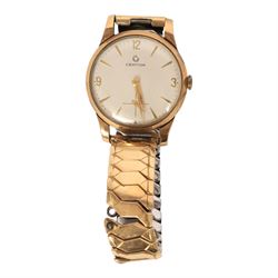 Certina 9ct gold gentleman's manual wind presentation wristwatch, London 1957, on gilt exp...